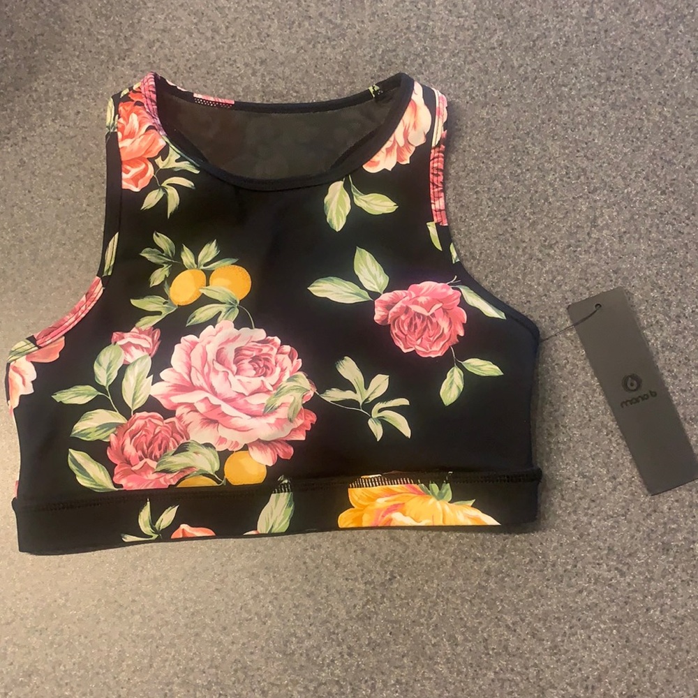 High neck Mono b sports bra with tags size small